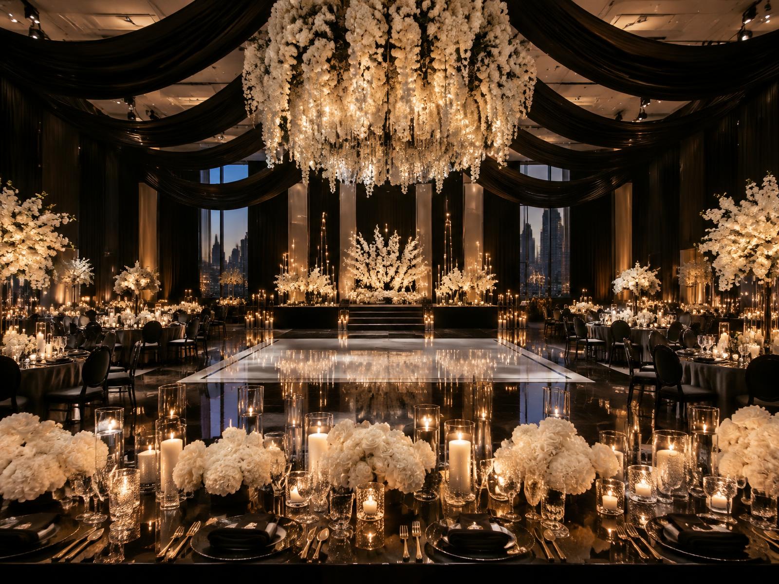 Fully transformed ballroom ready for guests